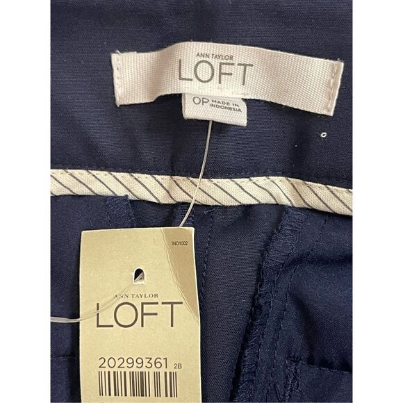 Loft women’s navy blue cropped Marisa fit The Riviera Pant size 0 petite NWT - Picture 8 of 8